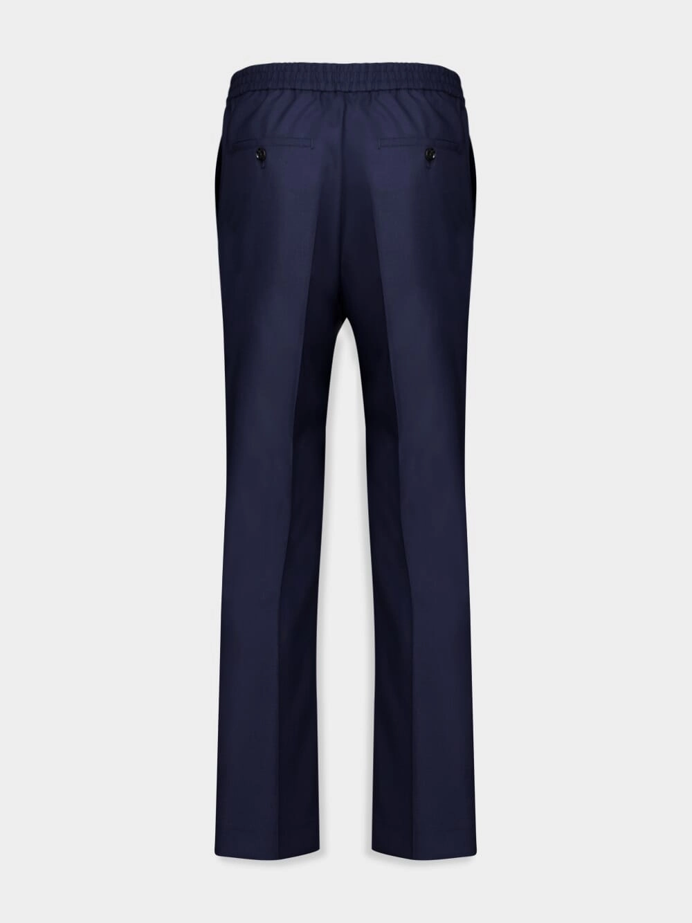 Navy Wool Elasticated Waist Trousers