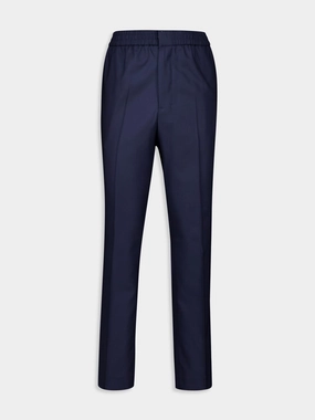 Navy Wool Elasticated Waist Trousers Bottoms Mens - cheap mens shorts online