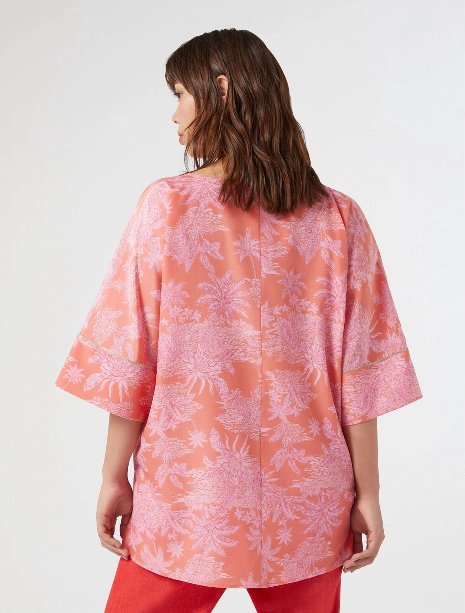 Nazione Crepe De Chine Blouse In Orange