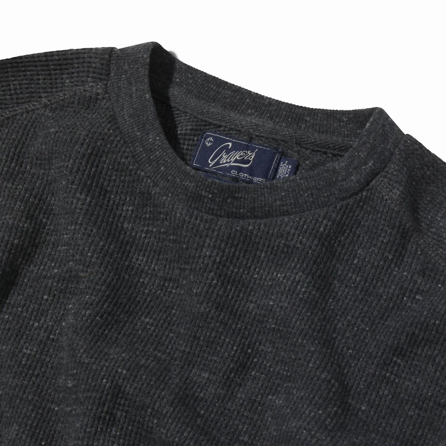 New Spencer Waffle Crew In Charcoal