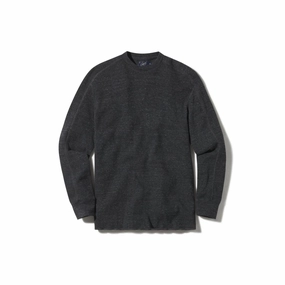 New Spencer Waffle Crew In Charcoal turtleneck sweaters sale