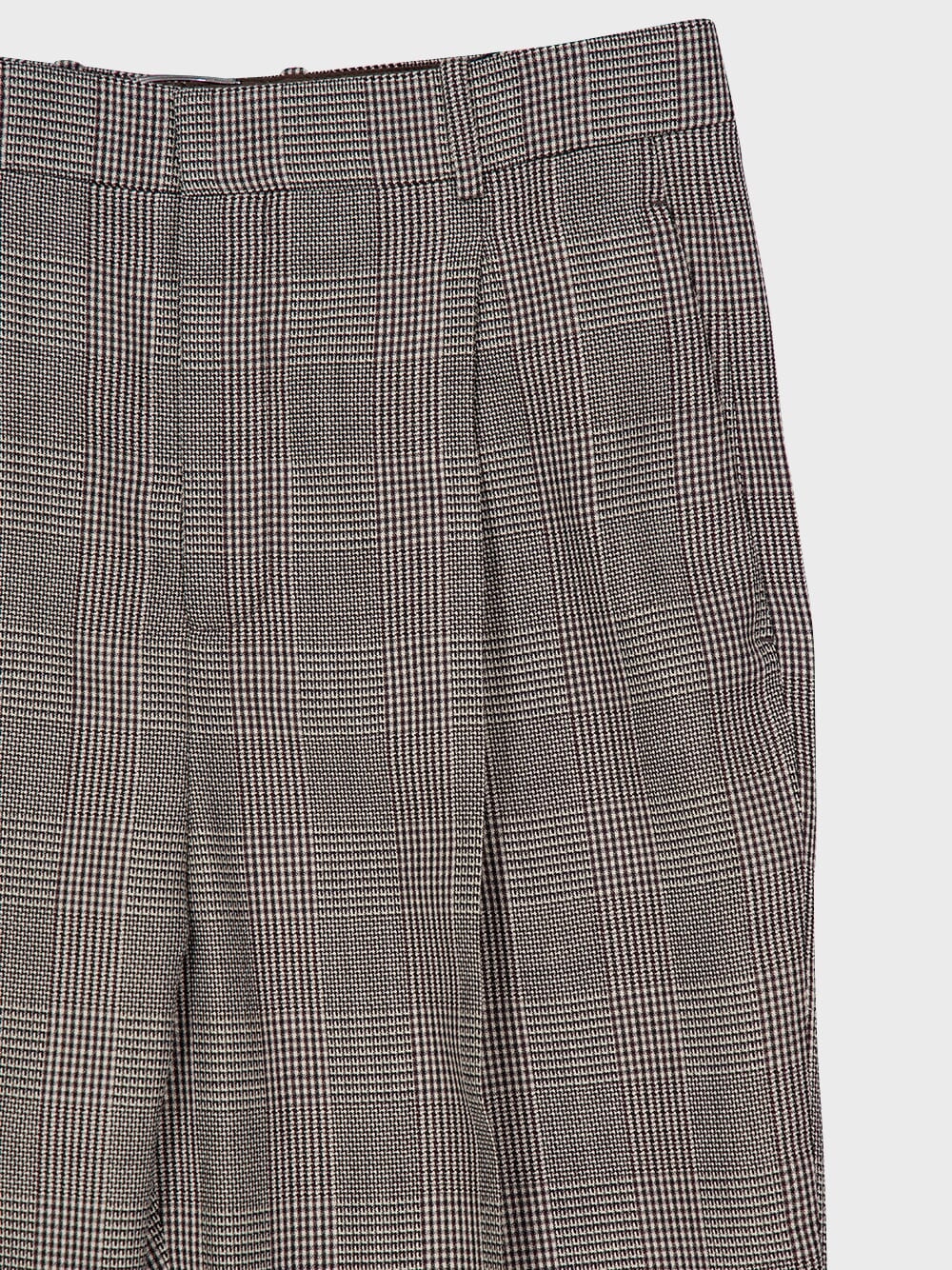 Noir et Marron Prince of Wales Wool Pants