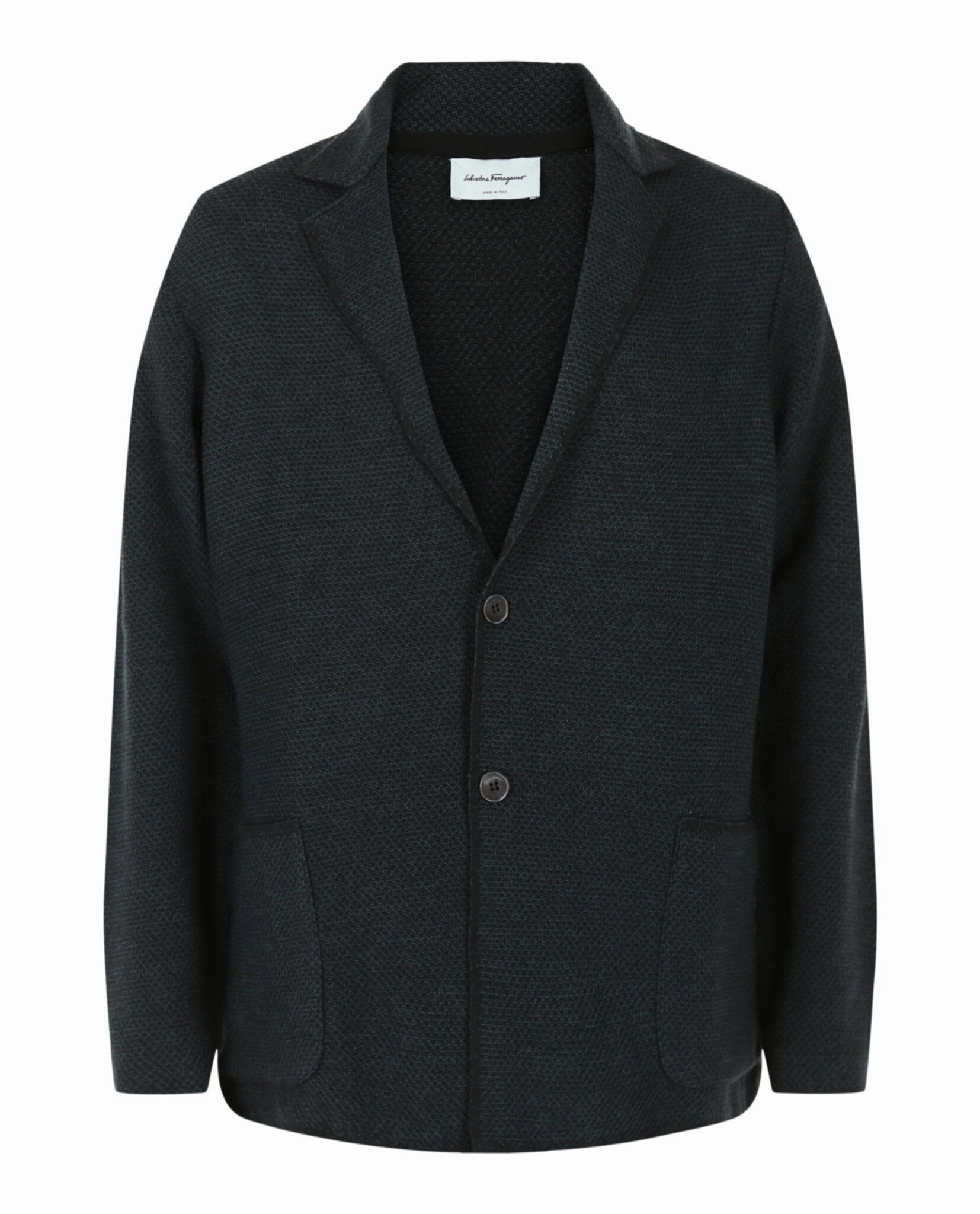 Notched Lapel Wool Cardigan