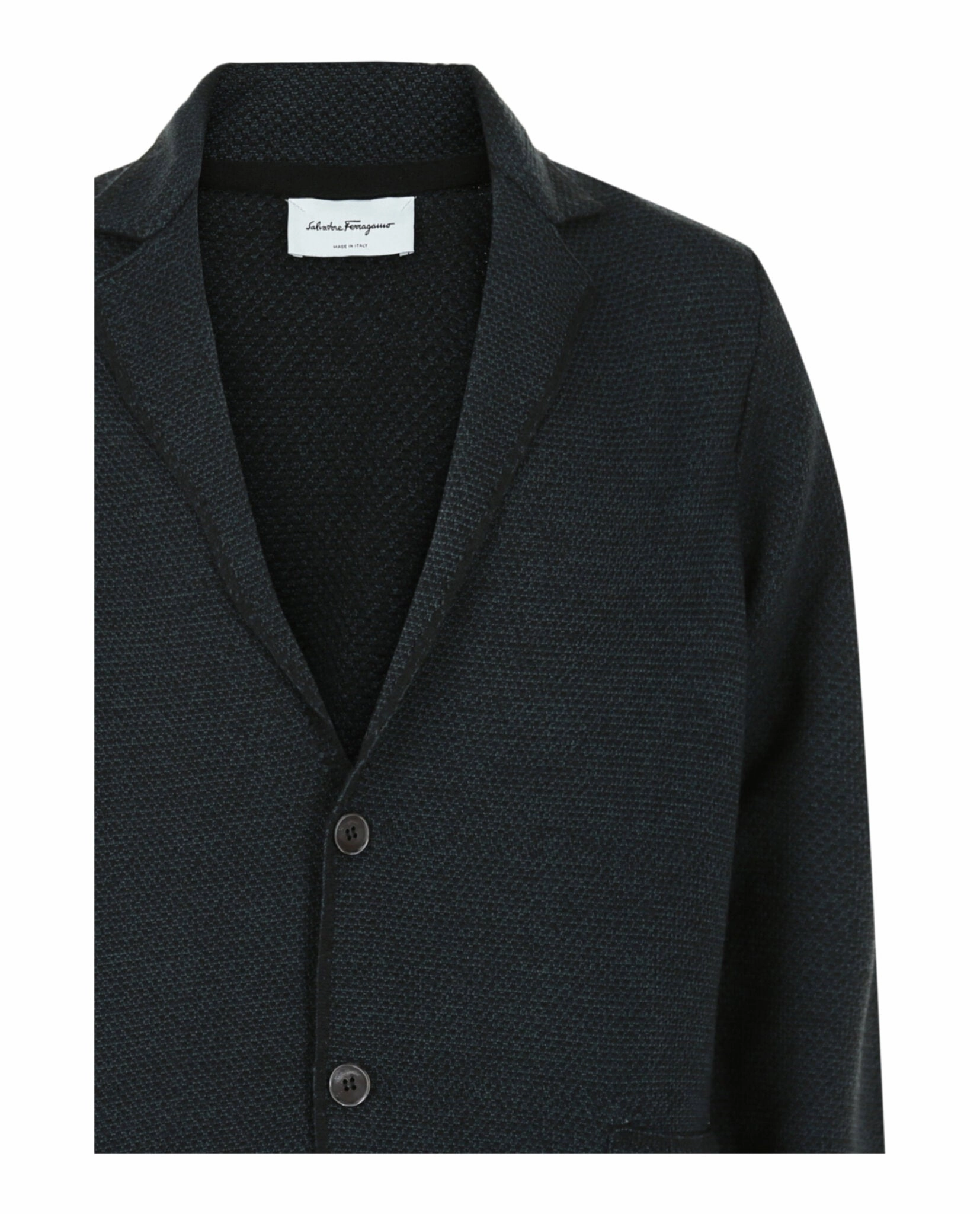 Notched Lapel Wool Cardigan