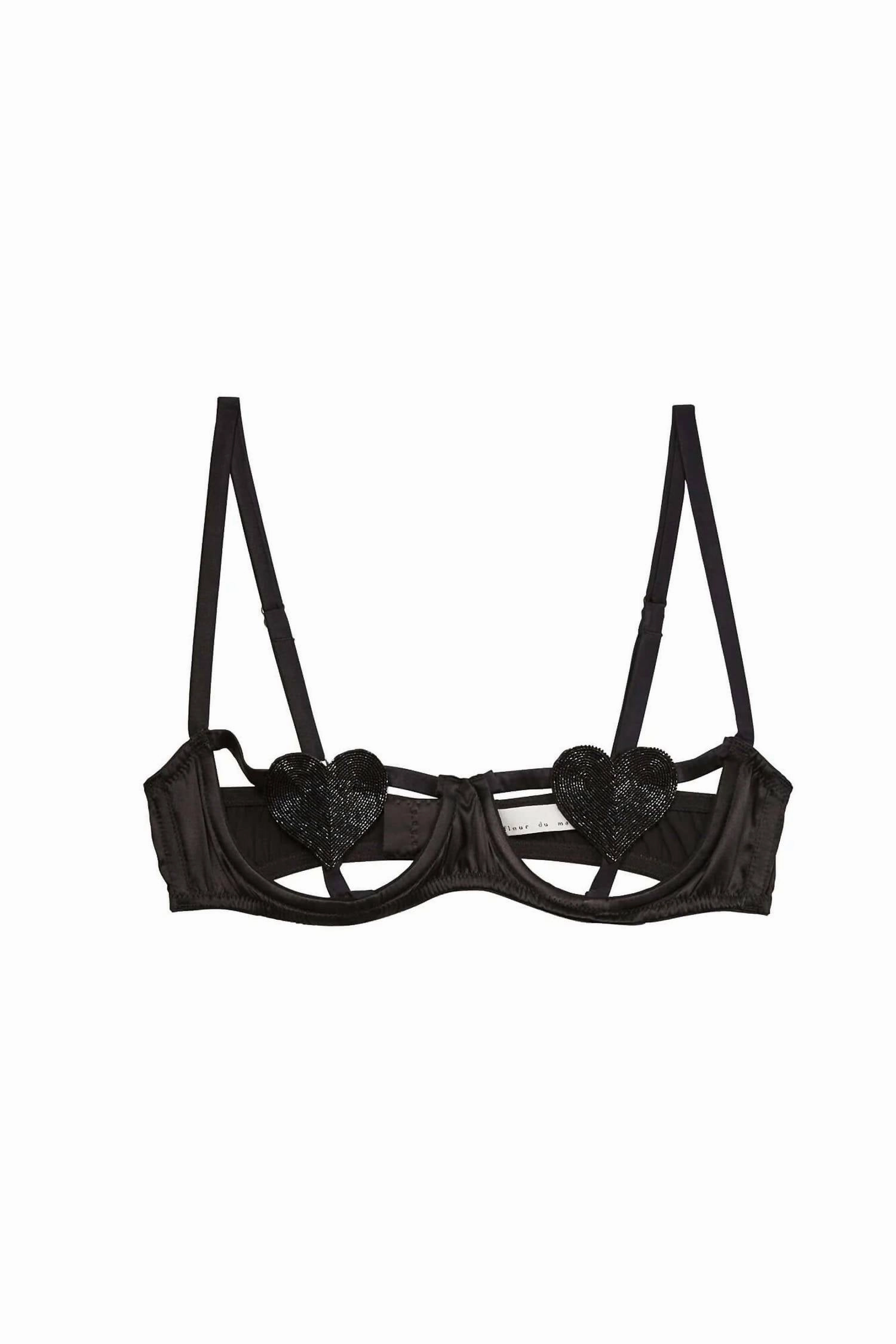 Novelty Heart Bra In Black