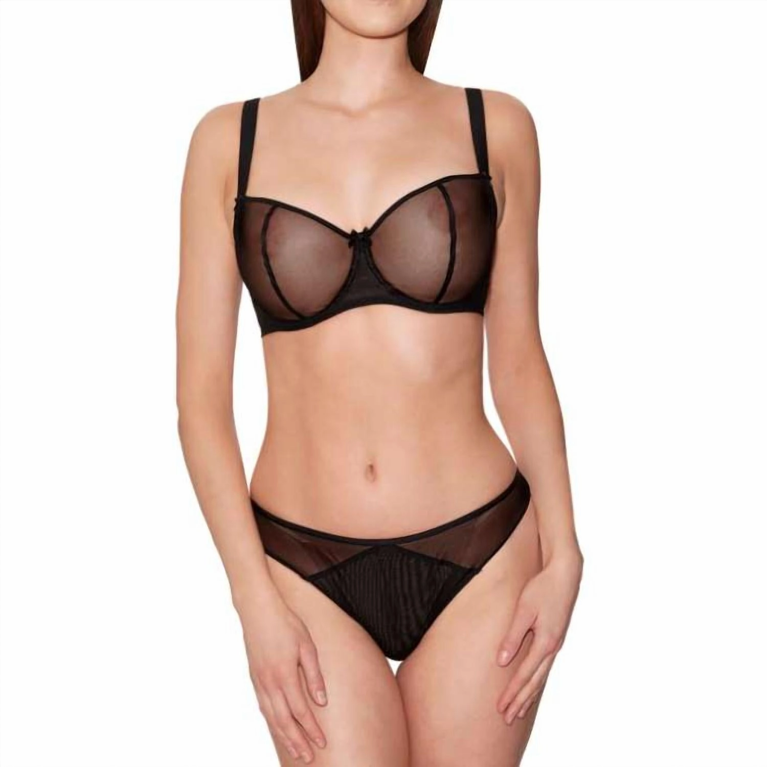 Nudessence Half Cup Bra In Black