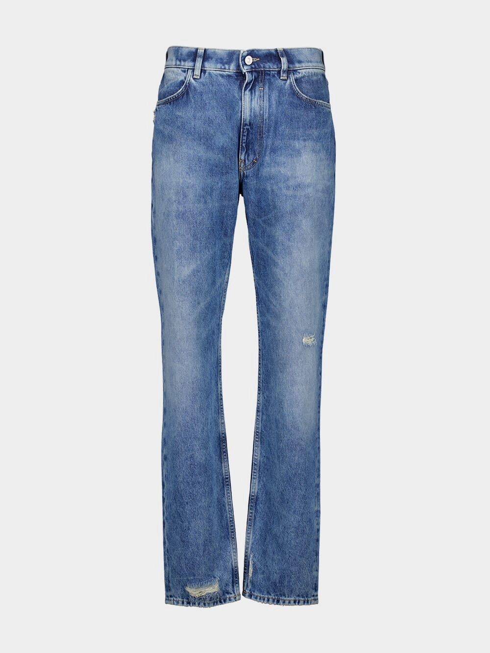 Ocean Blue Slim Fit Jeans in Washed Denim