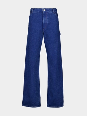 Ocean Blue Straight-Fit Cotton Trousers Bottoms Mens - cheap mens shorts online
