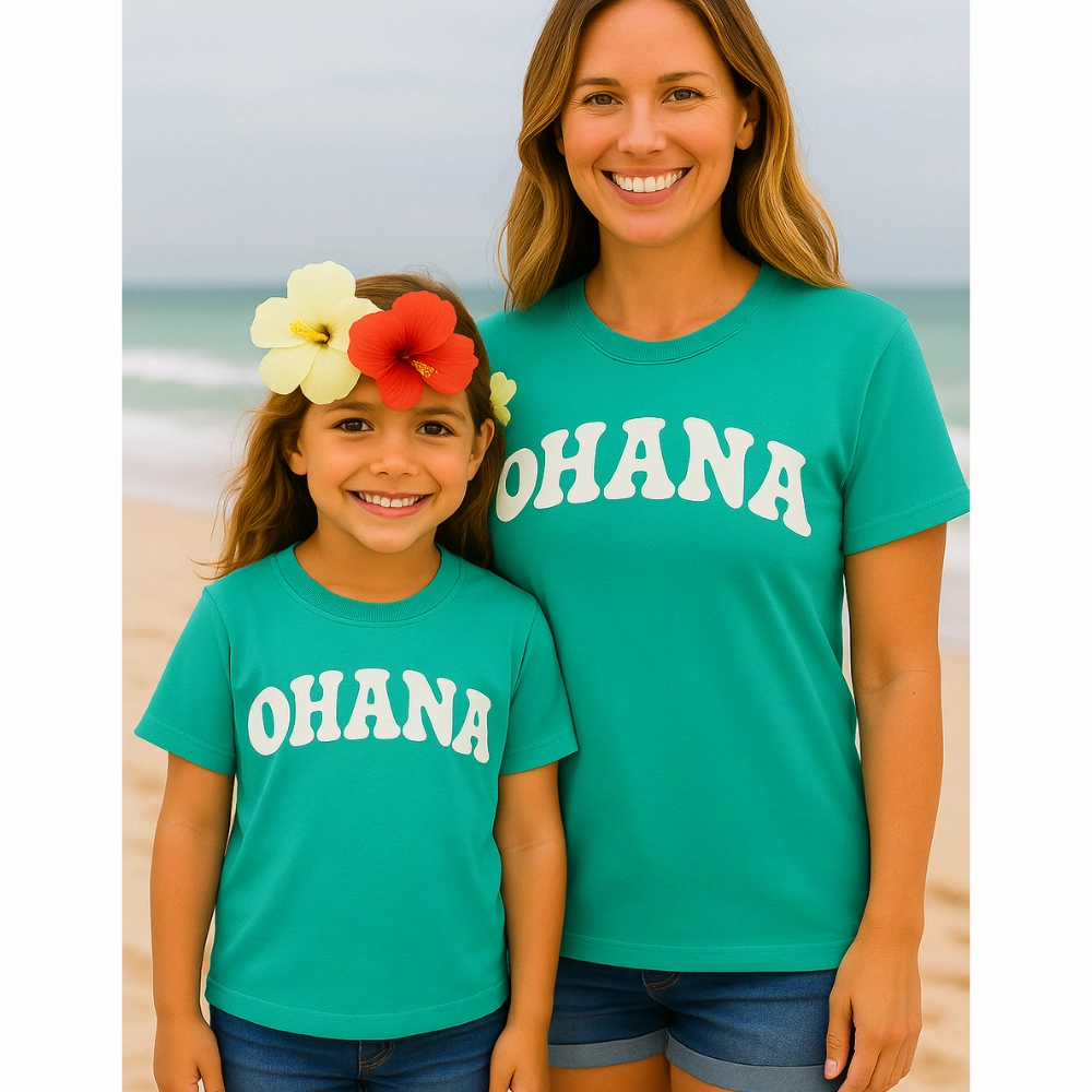 Ohana Matching T-Shirts Pool Blue Holiday Collection - vacation wear sale