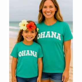 Ohana Matching T-Shirts Pool Blue Holiday Collection - vacation wear sale