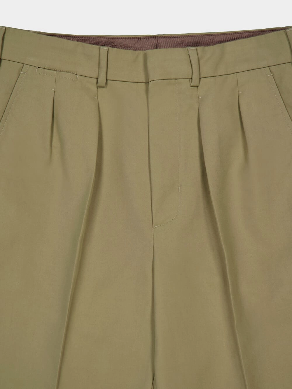 Olive Cotton Satin Pants