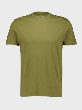 Olive Green Organic Cotton Silk Touch Short-Sleeved T-Shirt Tops Mens - flannel shirts
