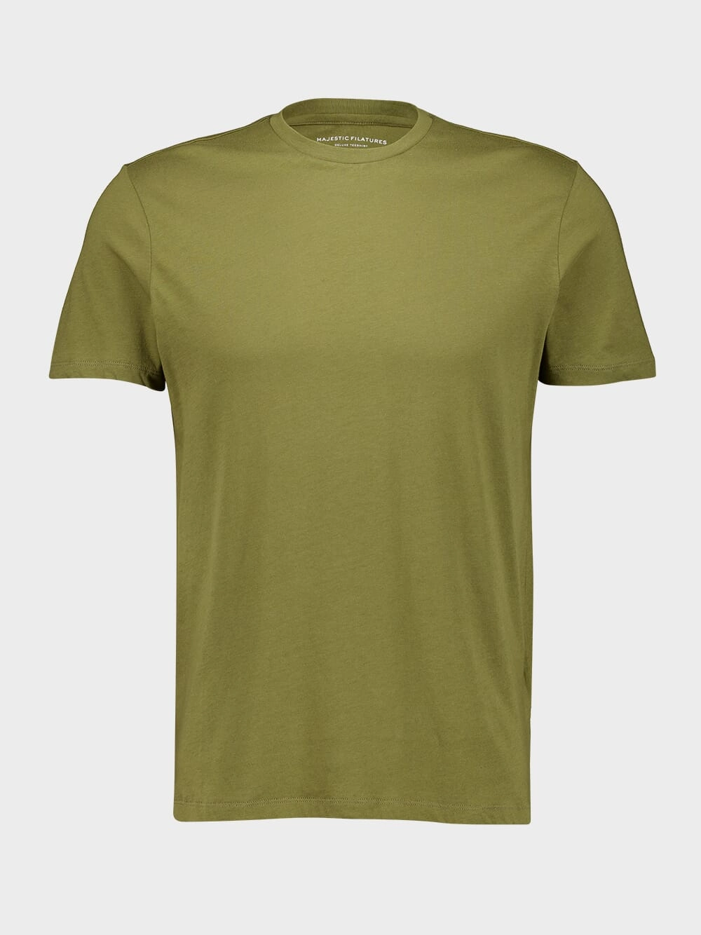Olive Green Organic Cotton Silk Touch Short-Sleeved T-Shirt Tops Mens - flannel shirts