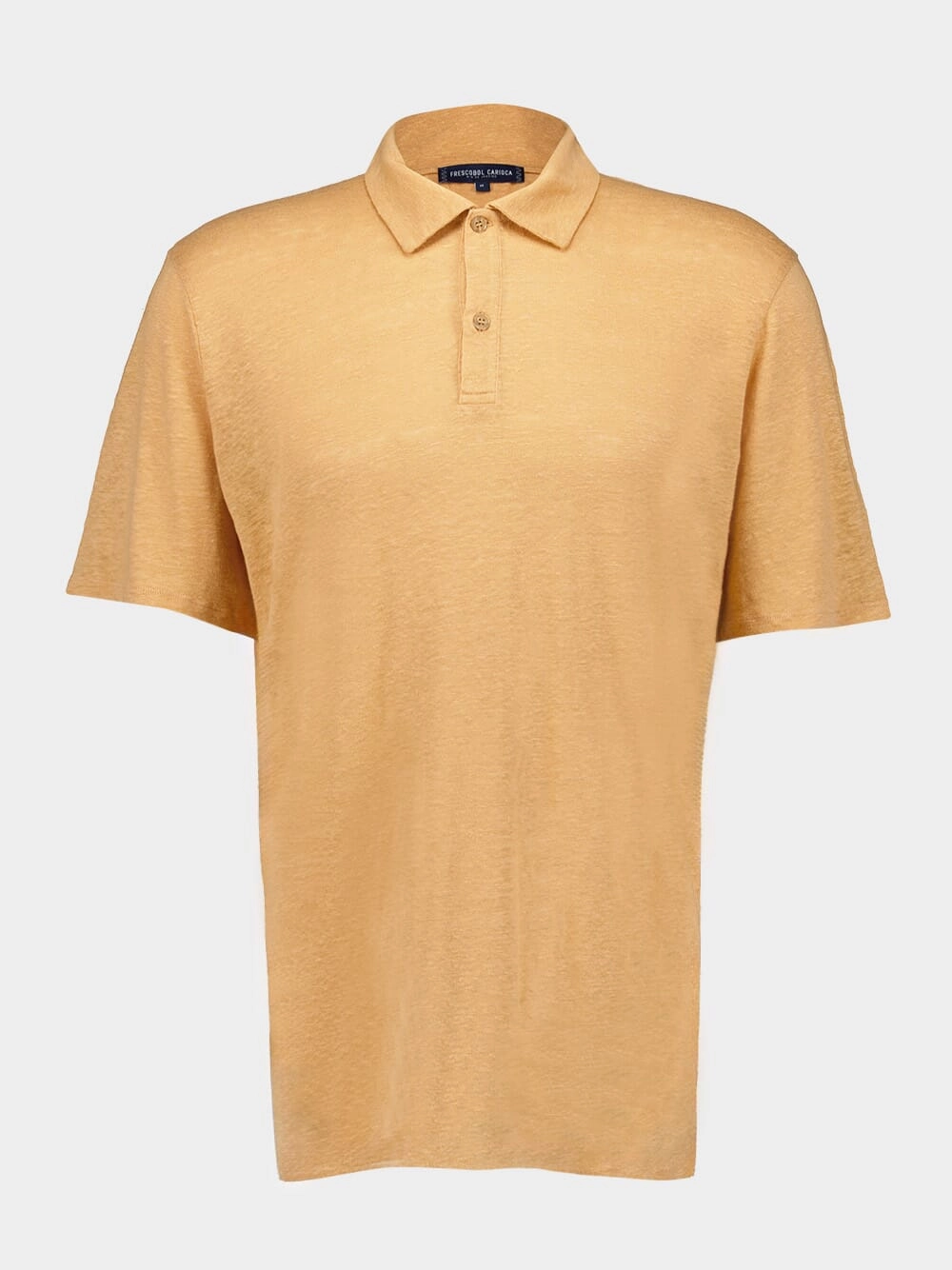 Orange Mello Linen Polo Tops Mens - men's t-shirts outlet