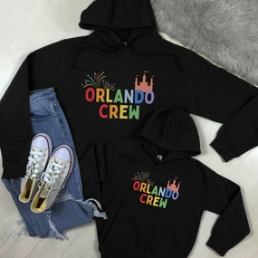 Orlando Crew Family Matching Black Hoodies Holiday Collection - holiday outfits clearance