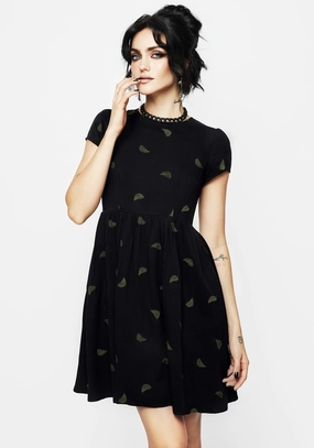 Osmunda Fern Embroidered Mini Skater Dress Dresses Womens - women's dresses clearance