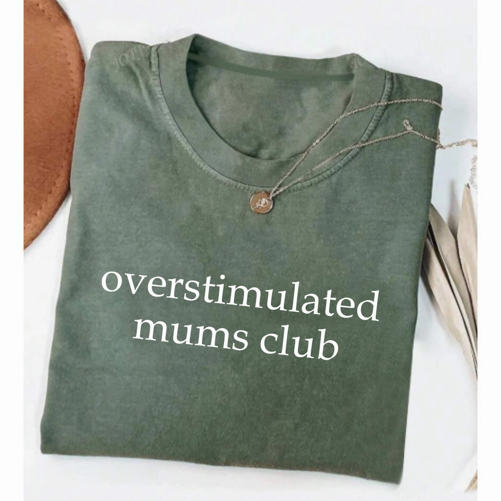 Overstimulated Mums Club Oversized T-Shirt Holiday Collection - vacation wear sale