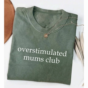 Overstimulated Mums Club Oversized T-Shirt Holiday Collection - vacation wear sale