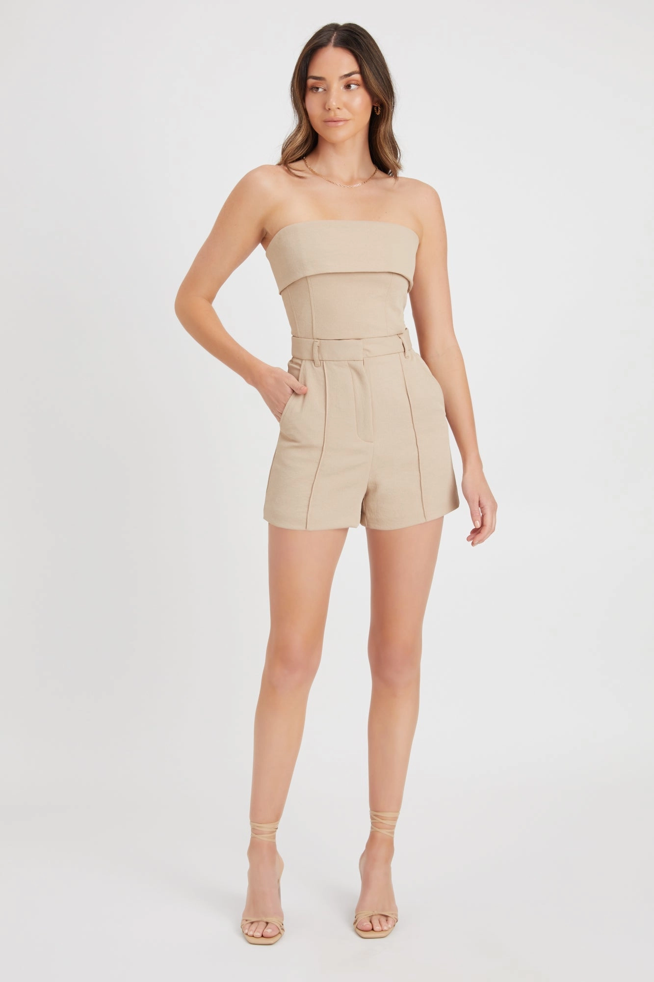 Oyster Pintuck Shorts womens chinos discount