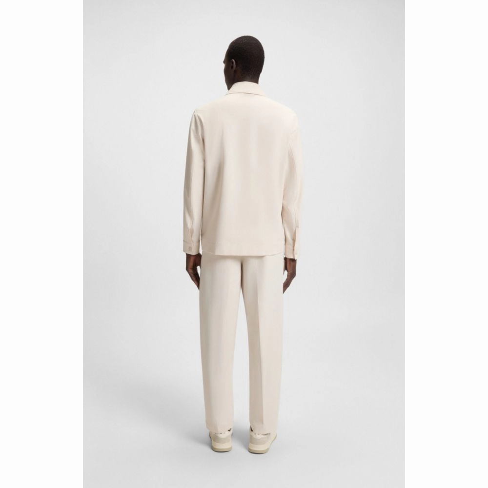 Packable relaxed-fit overshirt in performance-stretch fabric