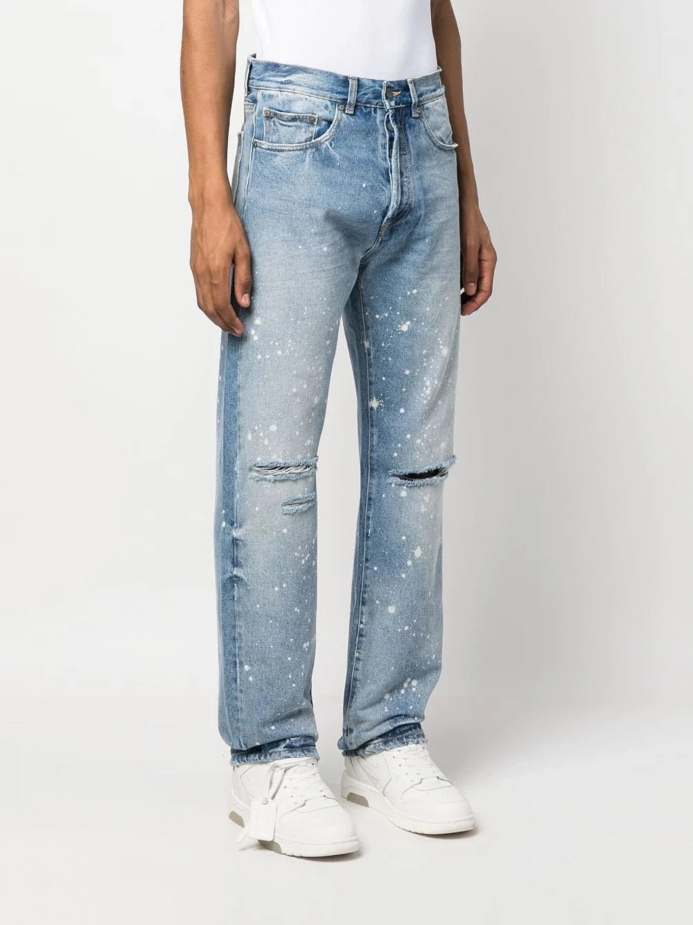 Paint-Splatter Straight Jeans