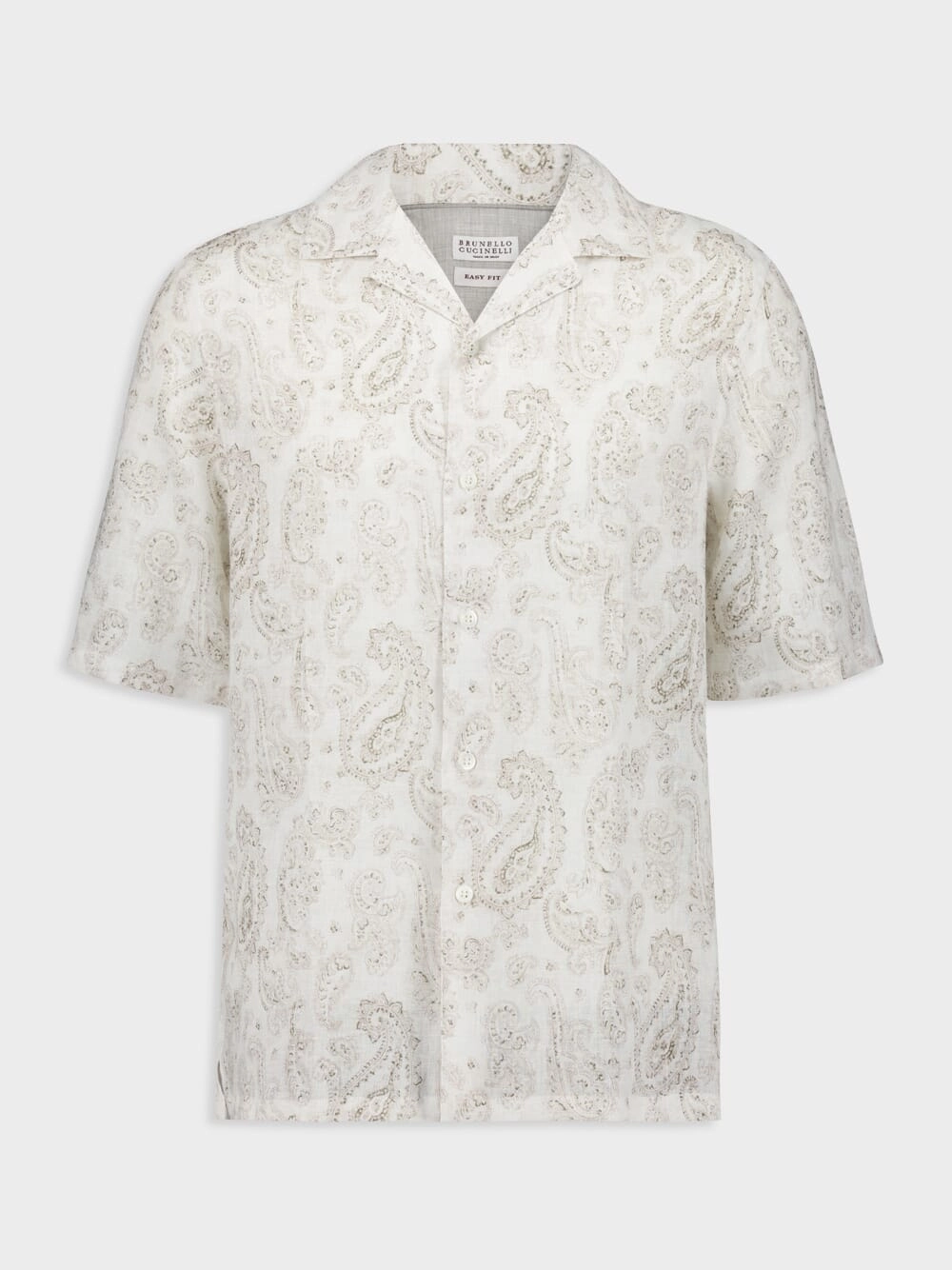 Paisley Linen Camp Collar Shirt Tops Mens - flannel shirts