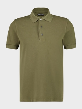 Pale Army Green Lyocell Polo Shirt Tops Mens - men's t-shirts outlet