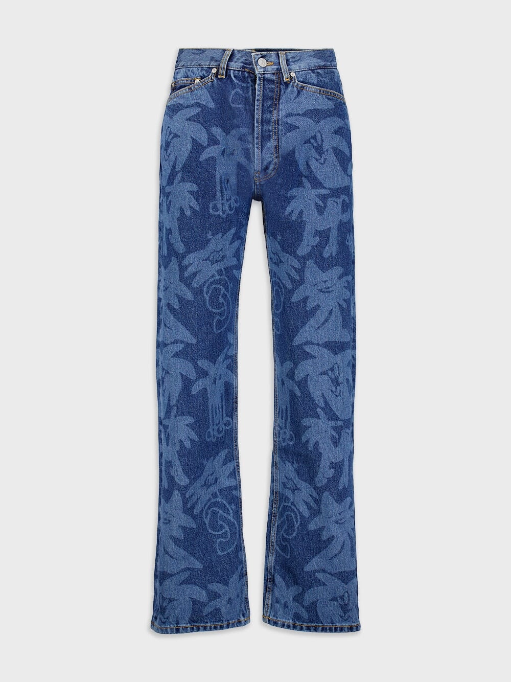 Palmity Palm Tree-Print Jeans Bottoms Mens - cheap mens shorts online