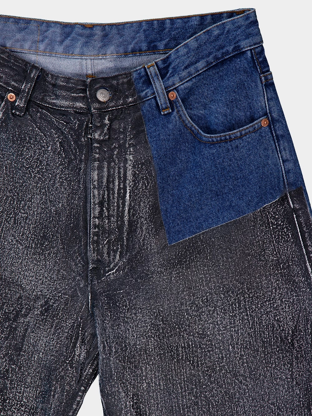 Panelled Mid-Rise Cotton Jeans