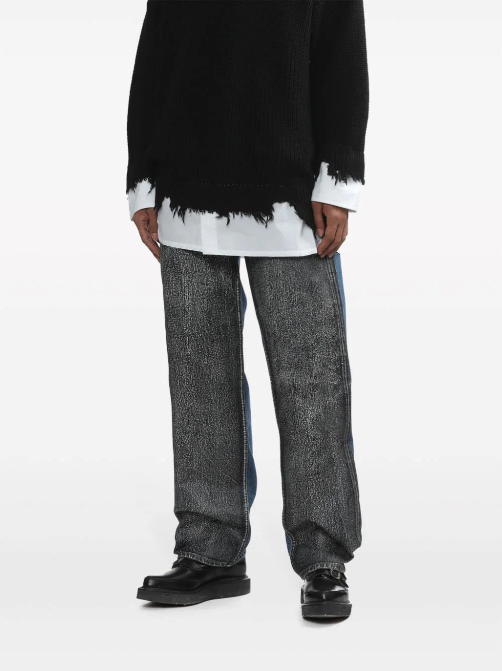 Panelled Mid-Rise Cotton Jeans