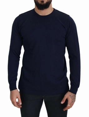 Paolo Pecora Milano  Cotton Crewneck Pullover Men's Sweater chunky knit discount
