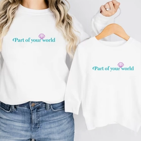 Part Of Your World Matching White Sweatshirts Holiday Collection - holiday outfits clearance