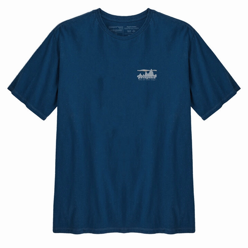 Patagonia 73 Skyline Organic T-Shirt Lagom Blue henley shirts online