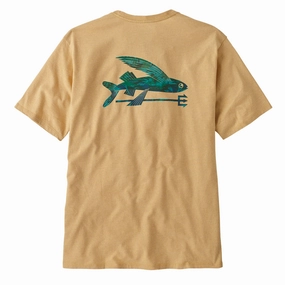 Patagonia Flying Fish Responsibili-Tee Flying Fish / Cliffs and Coves Conifer Green henley shirts online