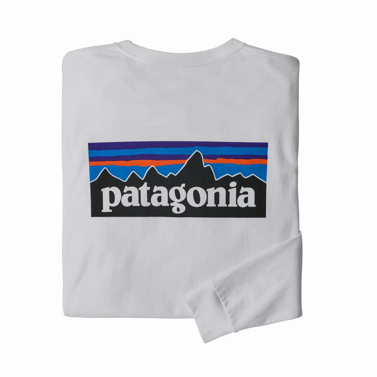 Patagonia L/S P-6 Logo Responsibili-Tee White
