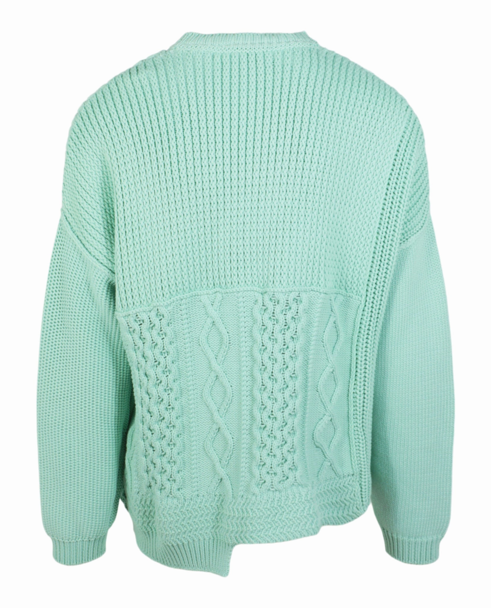 Patchwork Knit Crewneck Sweater