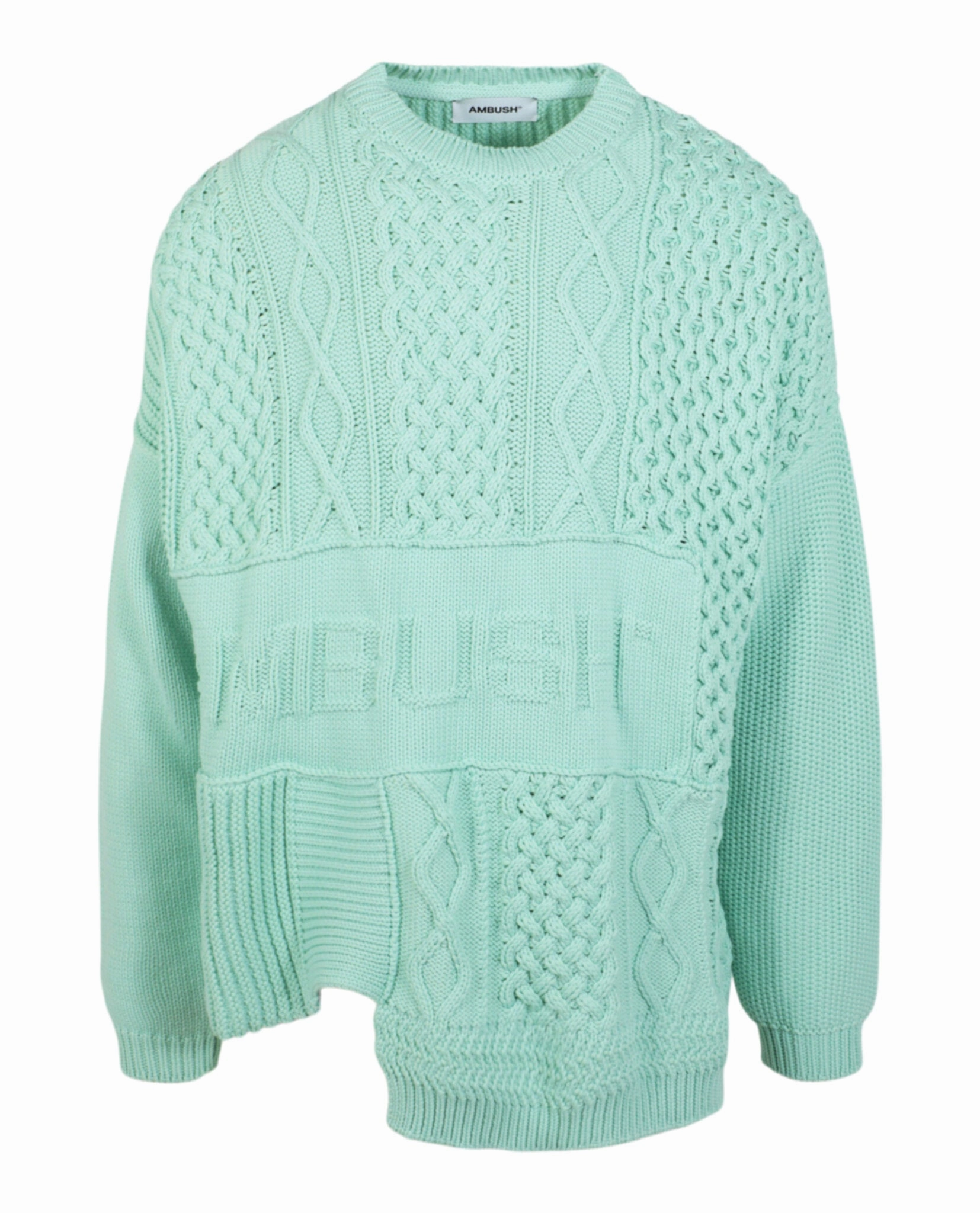 Patchwork Knit Crewneck Sweater turtleneck sweaters sale