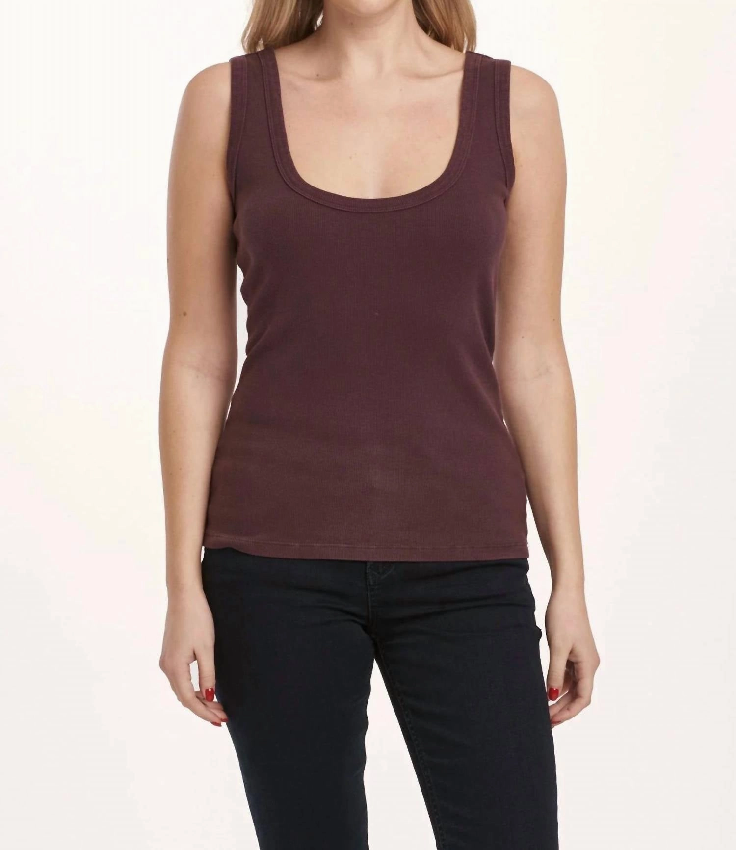 Paula Scoop Neck Tank In Plum