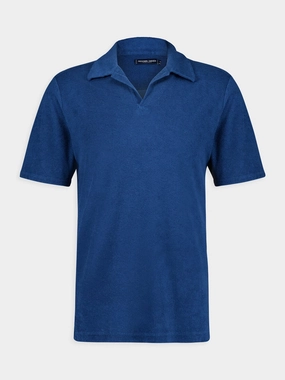 Perennial Blue Terry Polo Tops Mens - men's t-shirts outlet