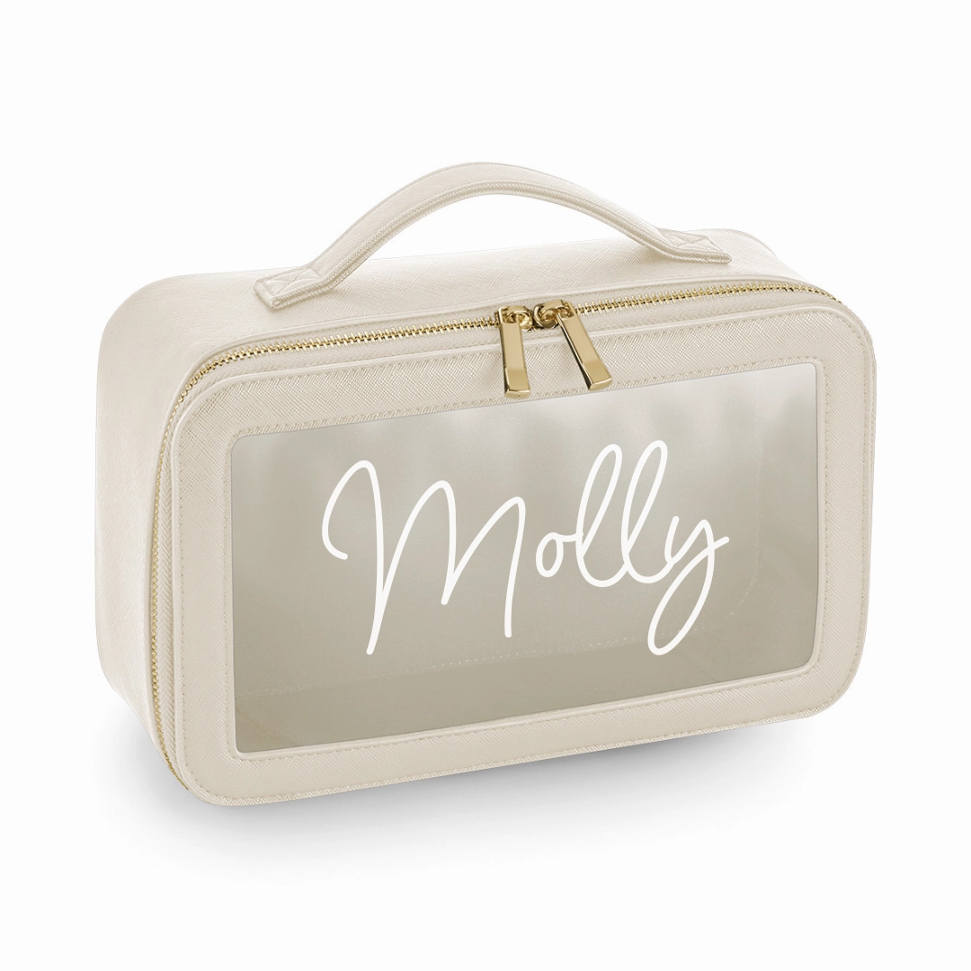 Personalised Clear Window Travel Cosmetic Case