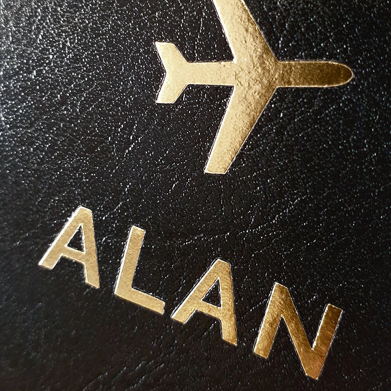 Personalised Gold Name Black Passport Holder (MRK-iD)