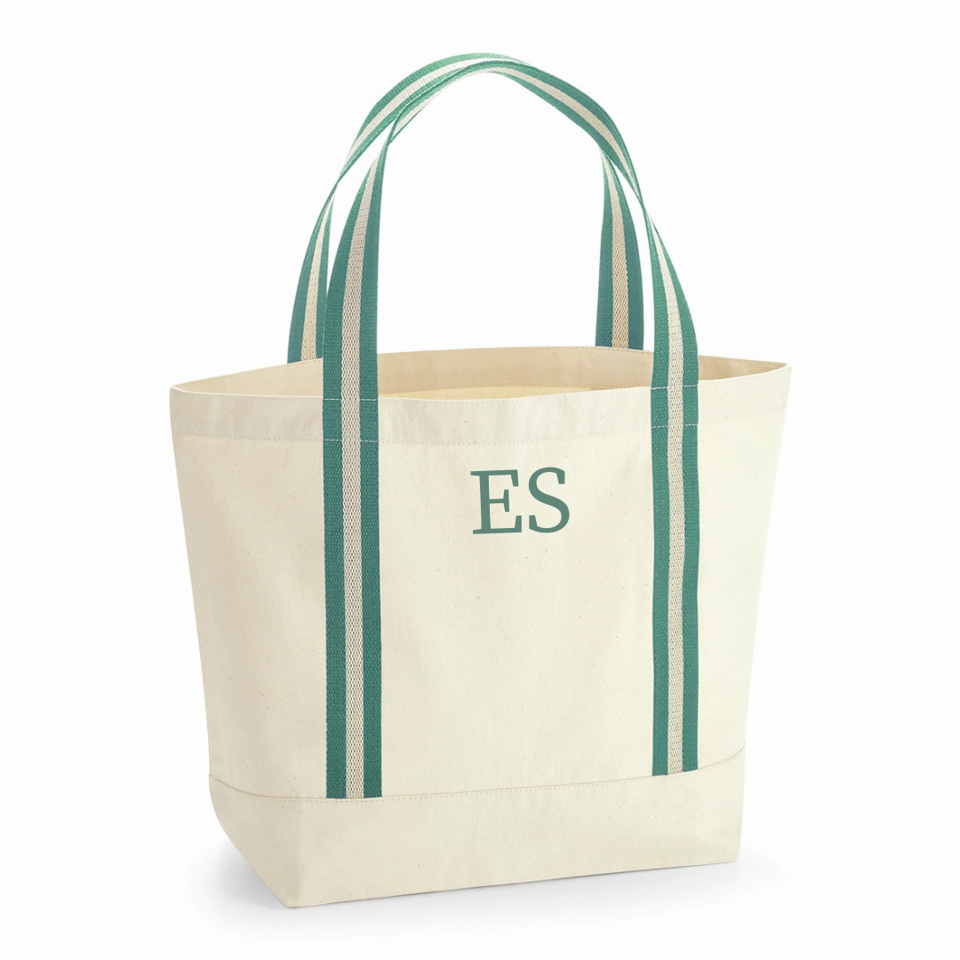 Personalised Initial Natural Beach Bag