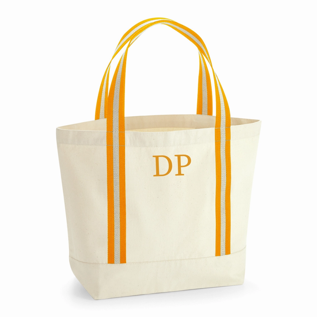Personalised Initial Natural Beach Bag