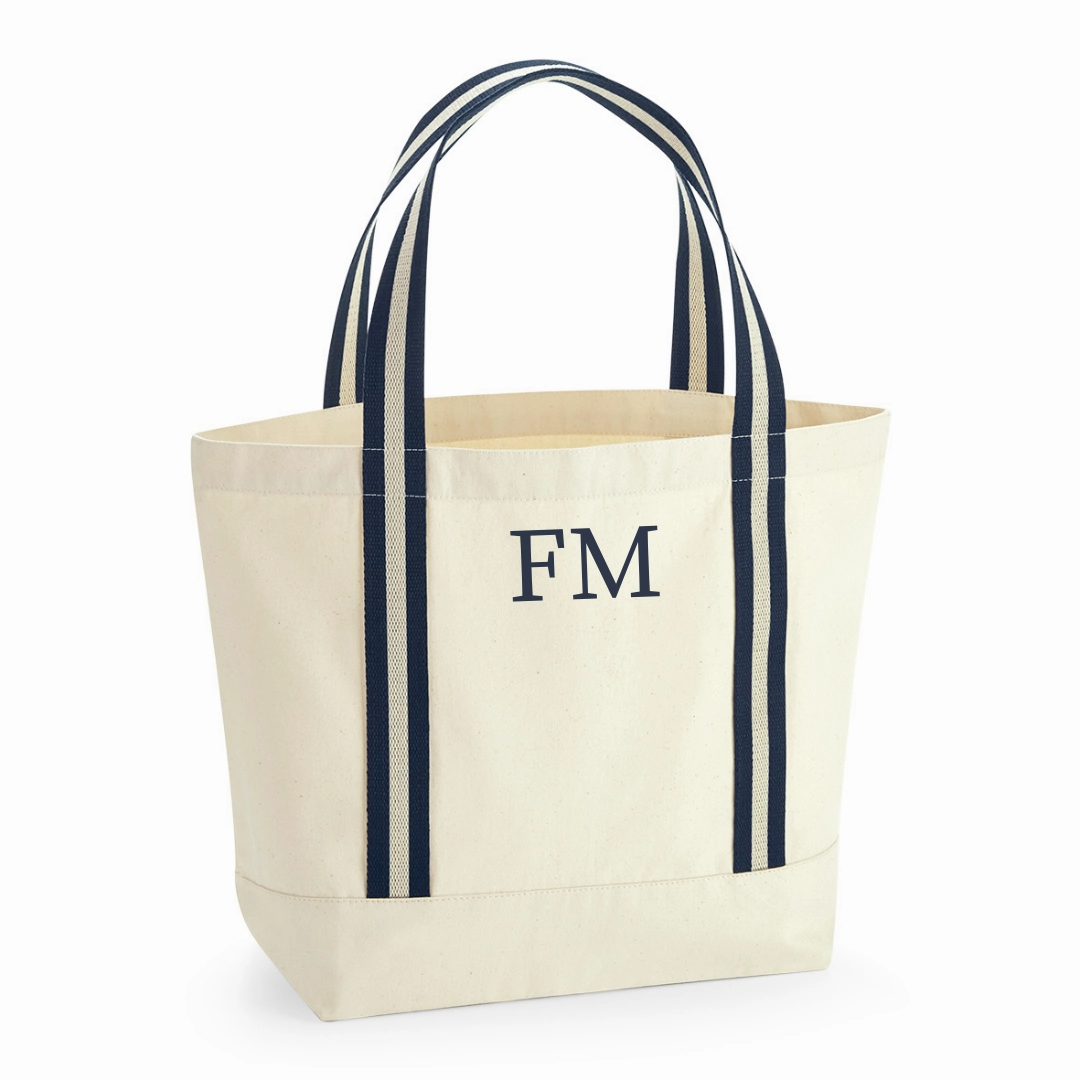 Personalised Initial Natural Beach Bag