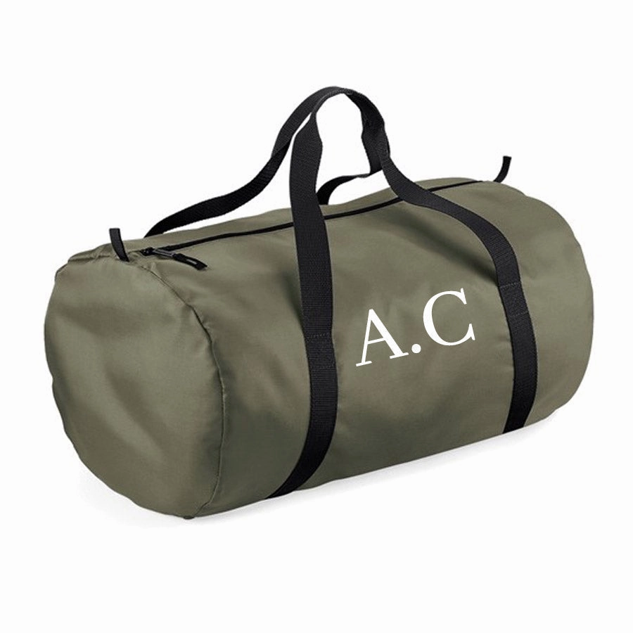 Personalised Initial Packaway Barrel Bag