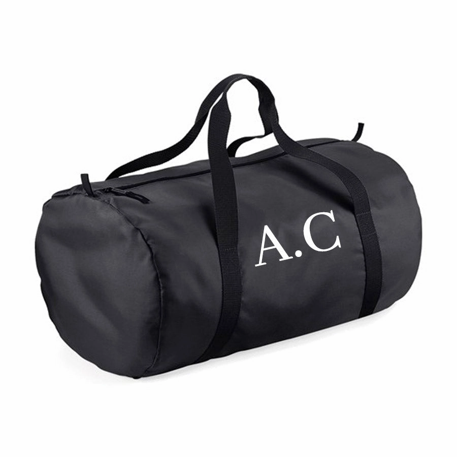 Personalised Initial Packaway Barrel Bag