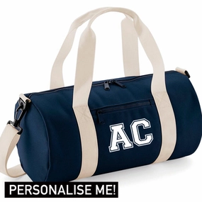 Personalised Initial Varsity Barrel Bag Holiday Collection - holiday outfits clearance