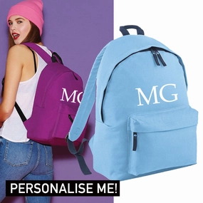 Personalised Initial Varsity Regular Backpack (MRK X) Holiday Collection - holiday outfits clearance