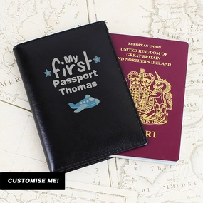 Personalised My First Black Passport Holder (MRK-iD) Holiday Collection - holiday outfits clearance