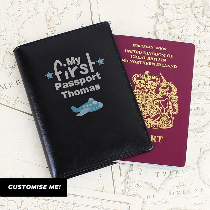 Personalised My First Black Passport Holder (MRK-iD) Holiday Collection - holiday outfits clearance